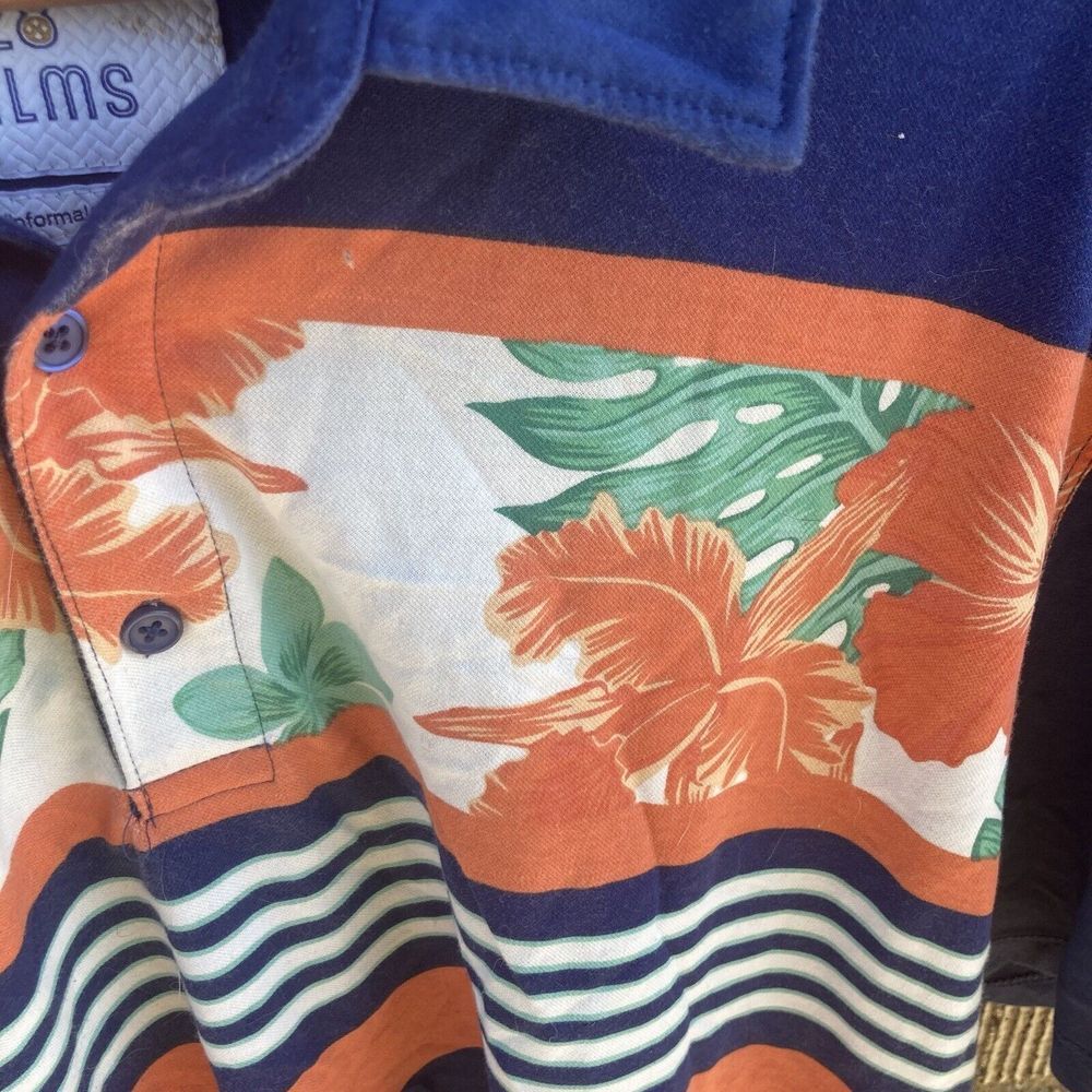 Tropical Floral Hawaiian Men's 28 Palms 2XL Golf Polo Shirt Short Sleeve Summer‎ - Picture 3 of 9